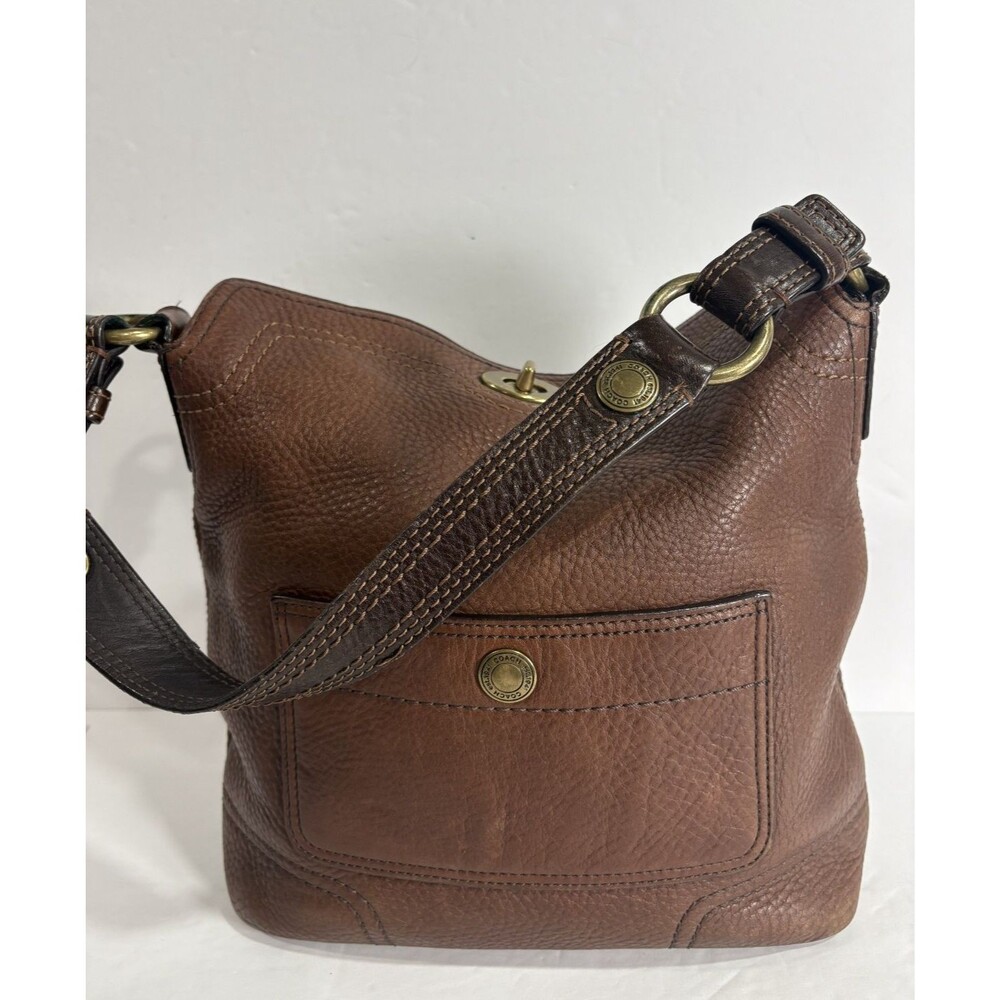 Vintage Coach Women's Brown  - Chocolate Pebbled Leather Bag Hobo Arm bag